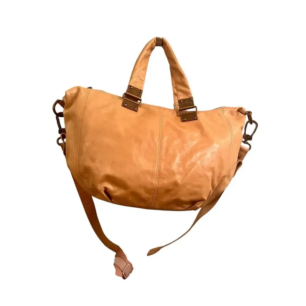 HOBO The Original Derby Slouchy Calfskin Tumbled Leather Classic Satchel Handbag